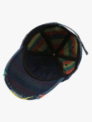 Vintage Washed Distressed Denim Baseball Cap 