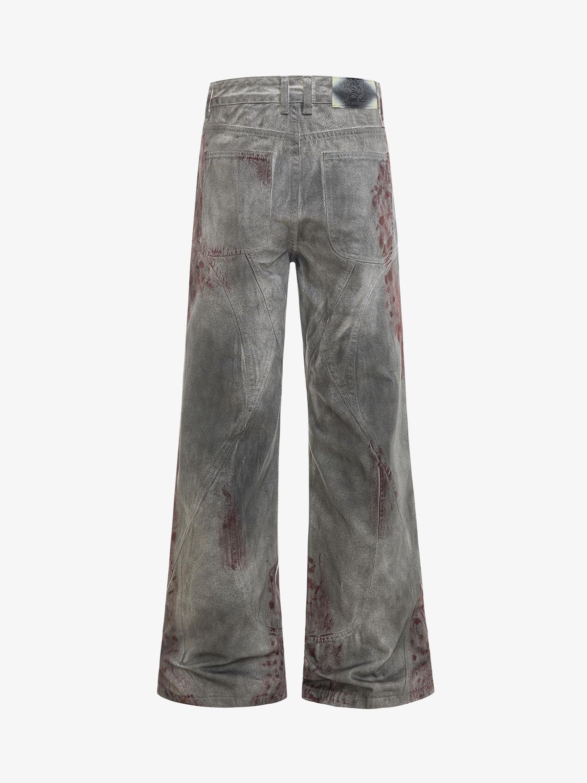 Distressed Vintage Wash Wide Leg Denim Jeans