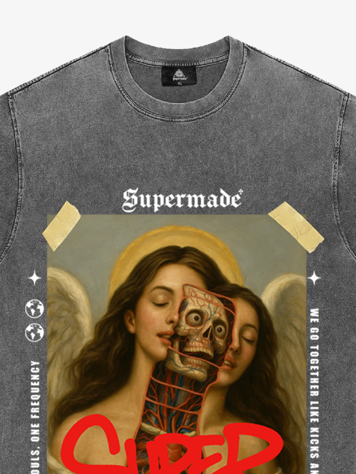 Angel and Demon Struggle Graphic T-shirt 