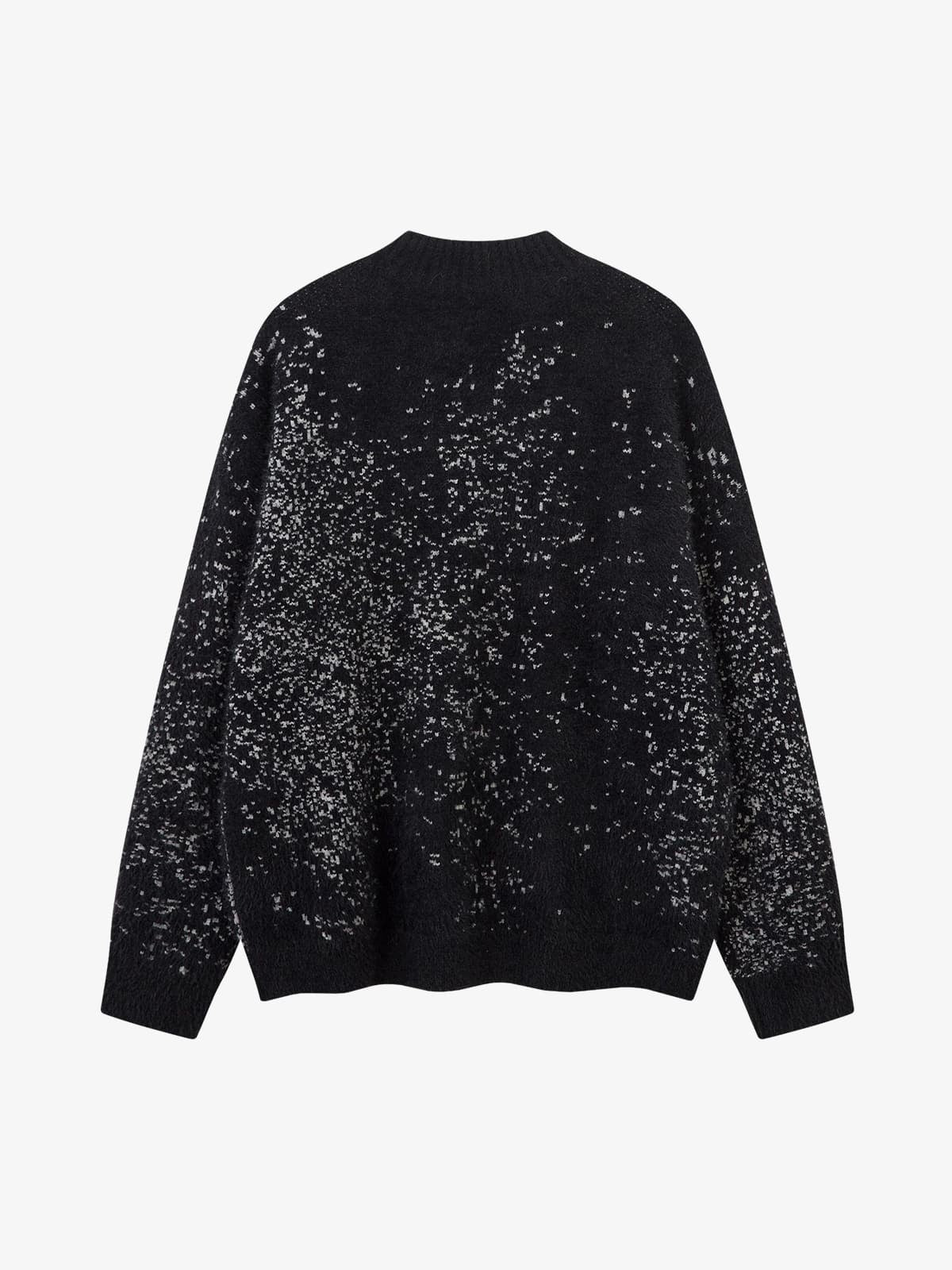 Stylish Speckled Knit Sweater with Embellished Buttons 