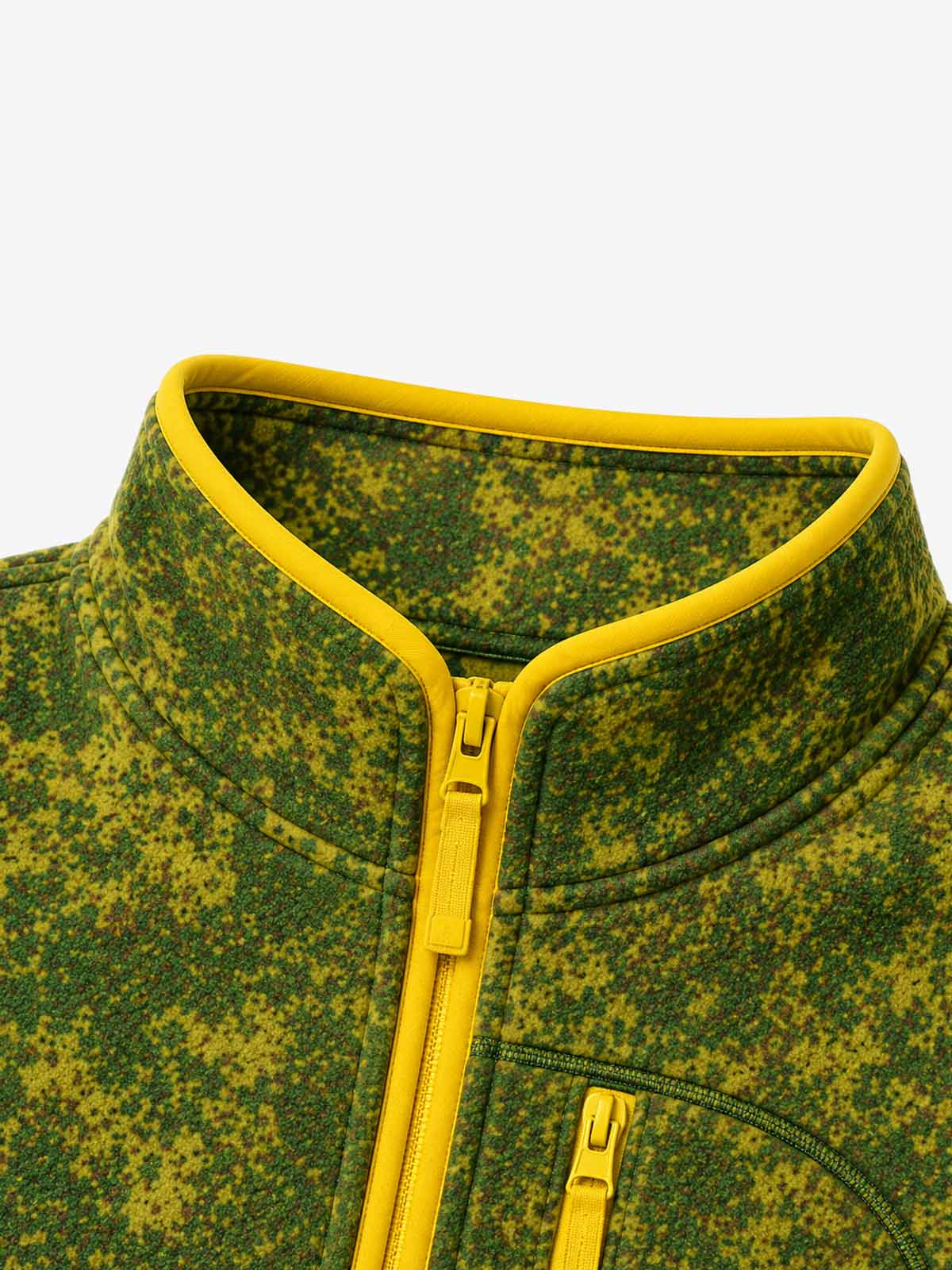 Digital Camo Piped Stand-Collar Fleece Zip Jacket