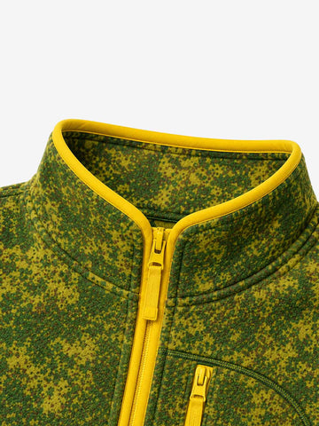 Digital Camo Piped Stand-Collar Fleece Zip Jacket