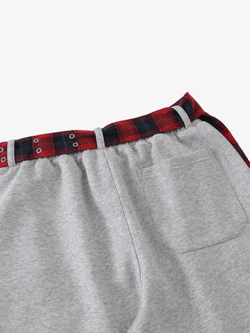 Plaid Embroidered Sweatpants
