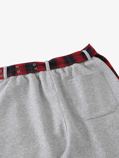Plaid Embroidered Sweatpants