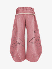 Washed Spray-Edge Zip Hoodie & Curved-Leg Sweatpants Set