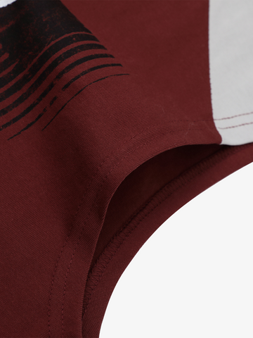 Color-Block Digital Print Sports Vest