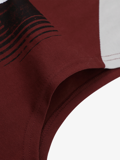 Color-Block Digital Print Sports Vest