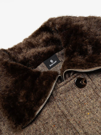 Stylish Bomber Jacket with Faux Fur Collar - Perfect for Casual and Outdoor Wear 