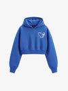 Faux Fur Hooded Sweatshirt with Embroidered Scorpion Graphic