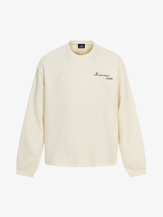 Cotton Blend Long Sleeve Star Print Crewneck Sweater for Women 