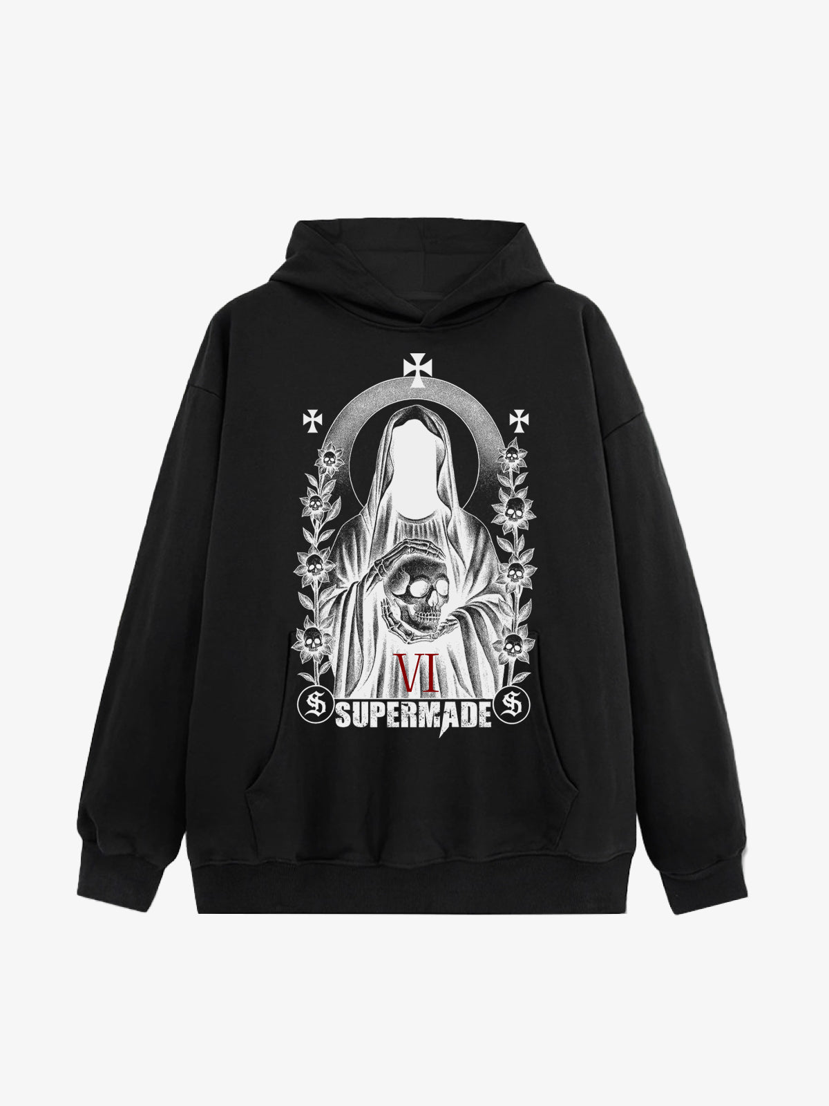 Thesupermade Dark Headless Skull Death Hooded Sweatshirt 