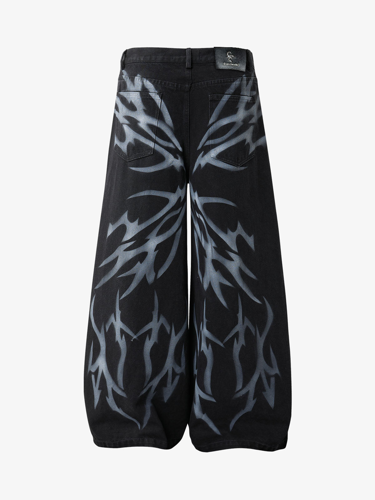 Thorn Butterfly Graphic Dark Denim Jeans; Black / M, Black / L, Black / XL