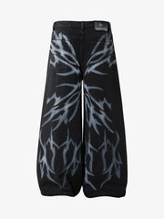Thorn Butterfly Graphic Dark Denim Jeans; Black / M, Black / L, Black / XL