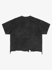Liberty Graphic Washed Ripped T-Shirt 