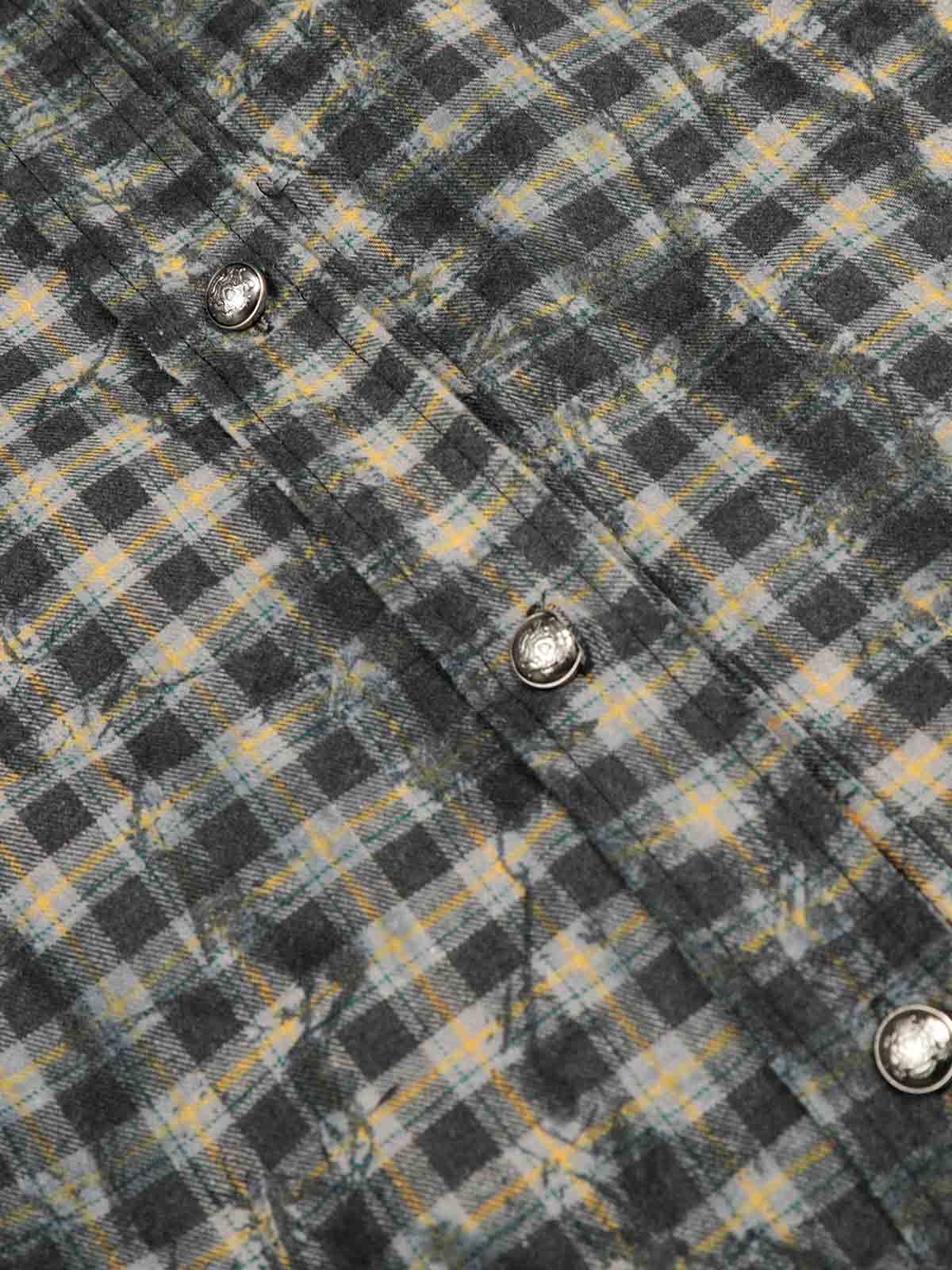 Vintage Washed Plaid Cropped Shirt Jacket