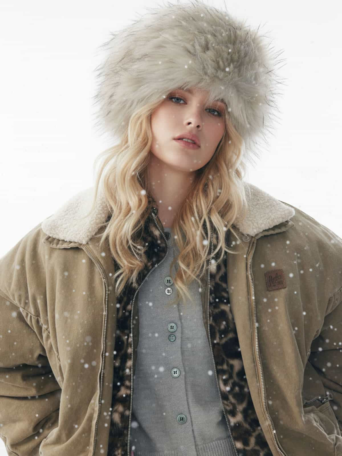 Winter Essential Bomber Jacket with Faux Fur Trimmed Hood 