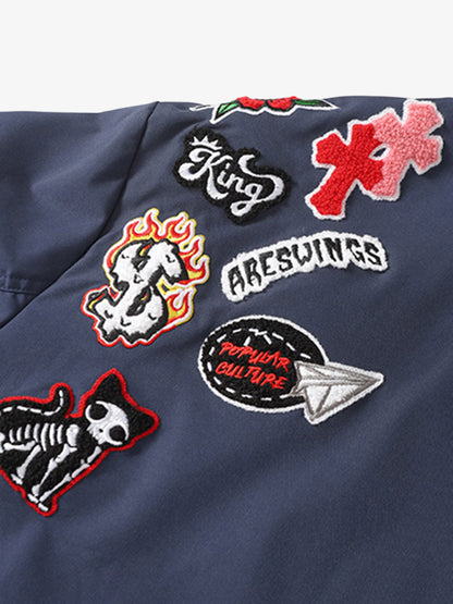 Original Design Bomber Jacket for Men and Women - Trendy Patches and High-Quality Construction 