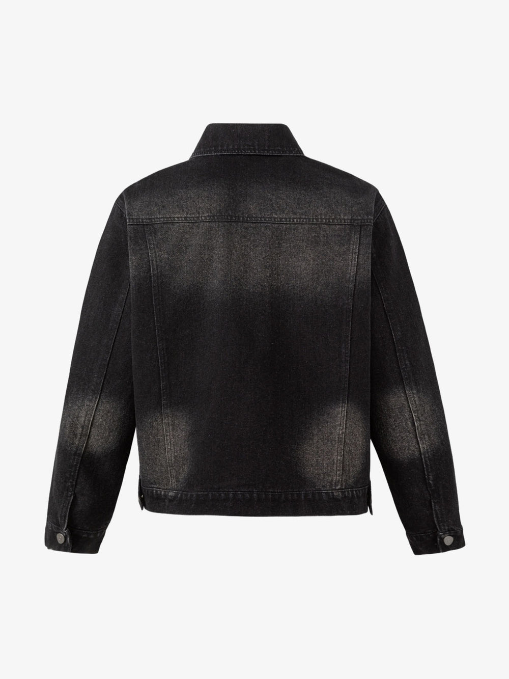 Gradient Washed Distressed Denim Jacket