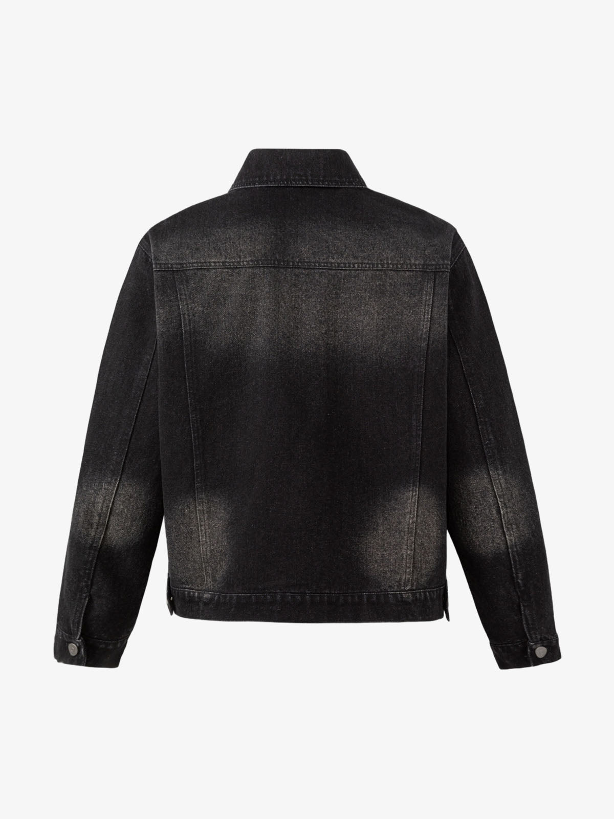 Gradient Washed Distressed Denim Jacket