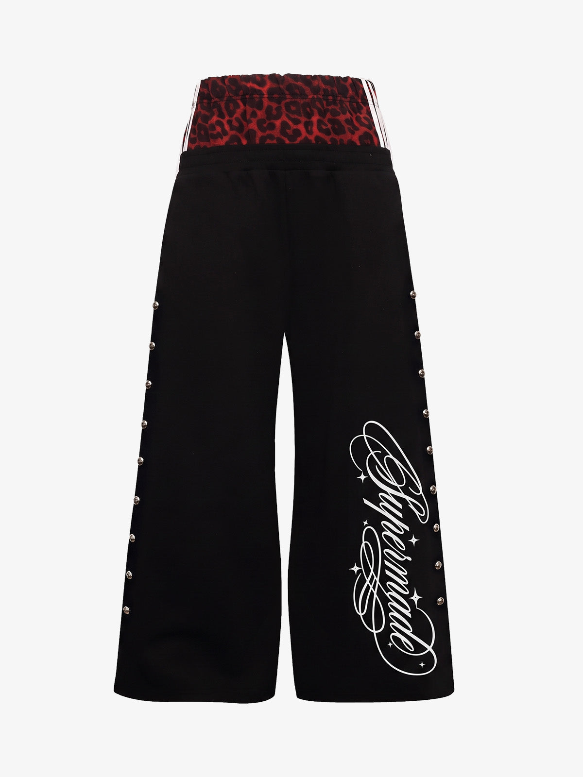 Leopard Studded Double-Waist Sweatpants