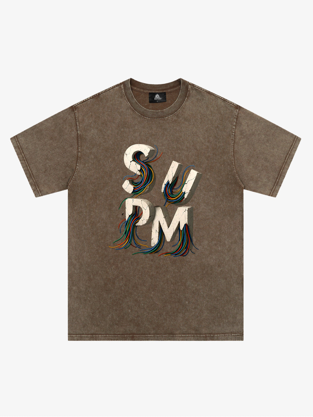 SPMD Letter Cable Graphic T-Shirt 