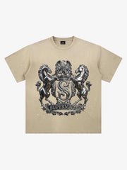 Metal Embossed Ink-Splatter Distressed Tee