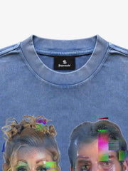 Smile Graphic Washed Boxy Long Sleeve Tee
