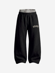 Varsity Graphic Hoodie & Wide-Leg Sweatpants Set