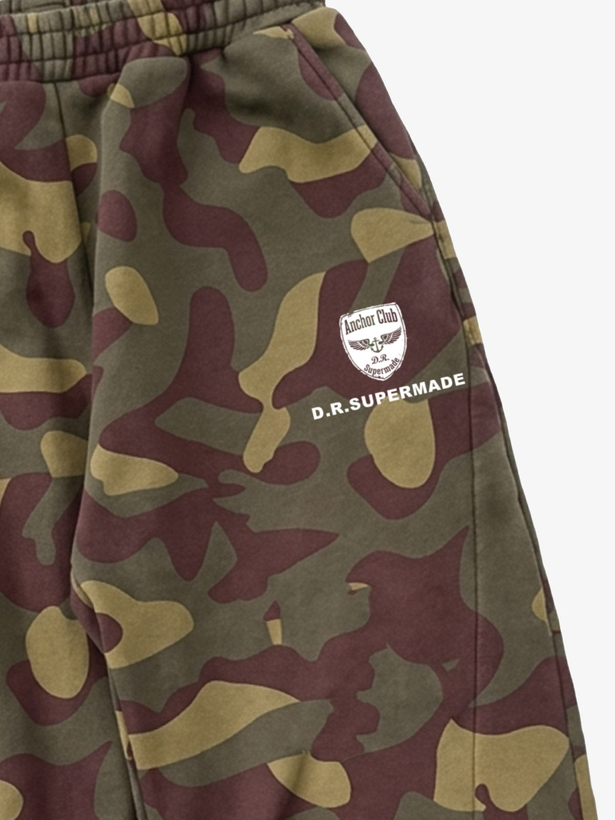 Camo Skull Graphic Zip Hoodie & Wide-Leg Sweatpants Set