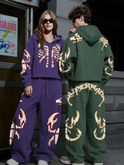 Scorpion Skeleton Terry Embroidered Wide-Leg Sweatpants