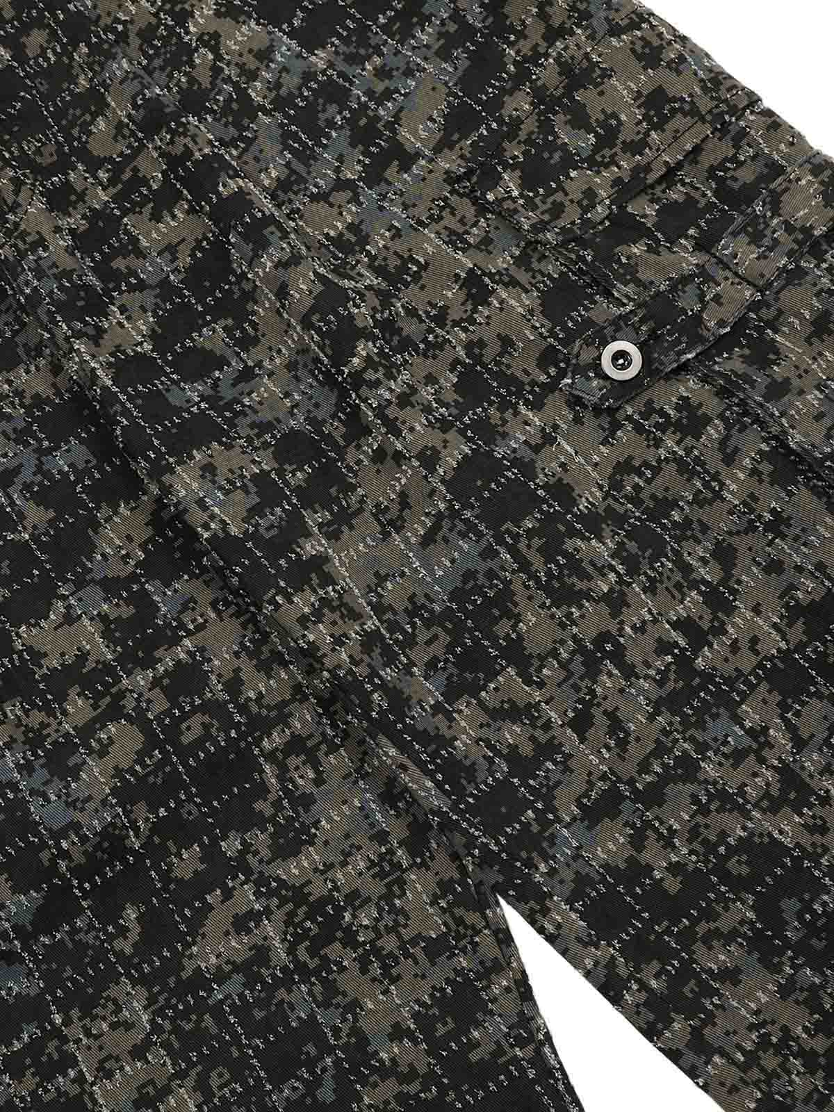 Thesupermade Ripped Camouflage Multi-Pocket Cargo Pants