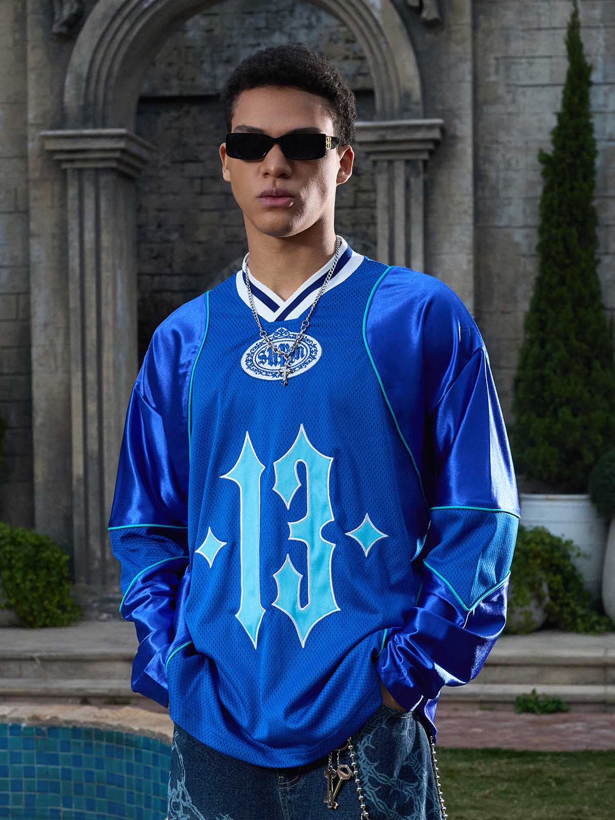 Supermade American Gothic Font Satin Mesh Jersey 