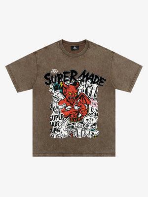 Street Devil Collage Pattern T-shirt 