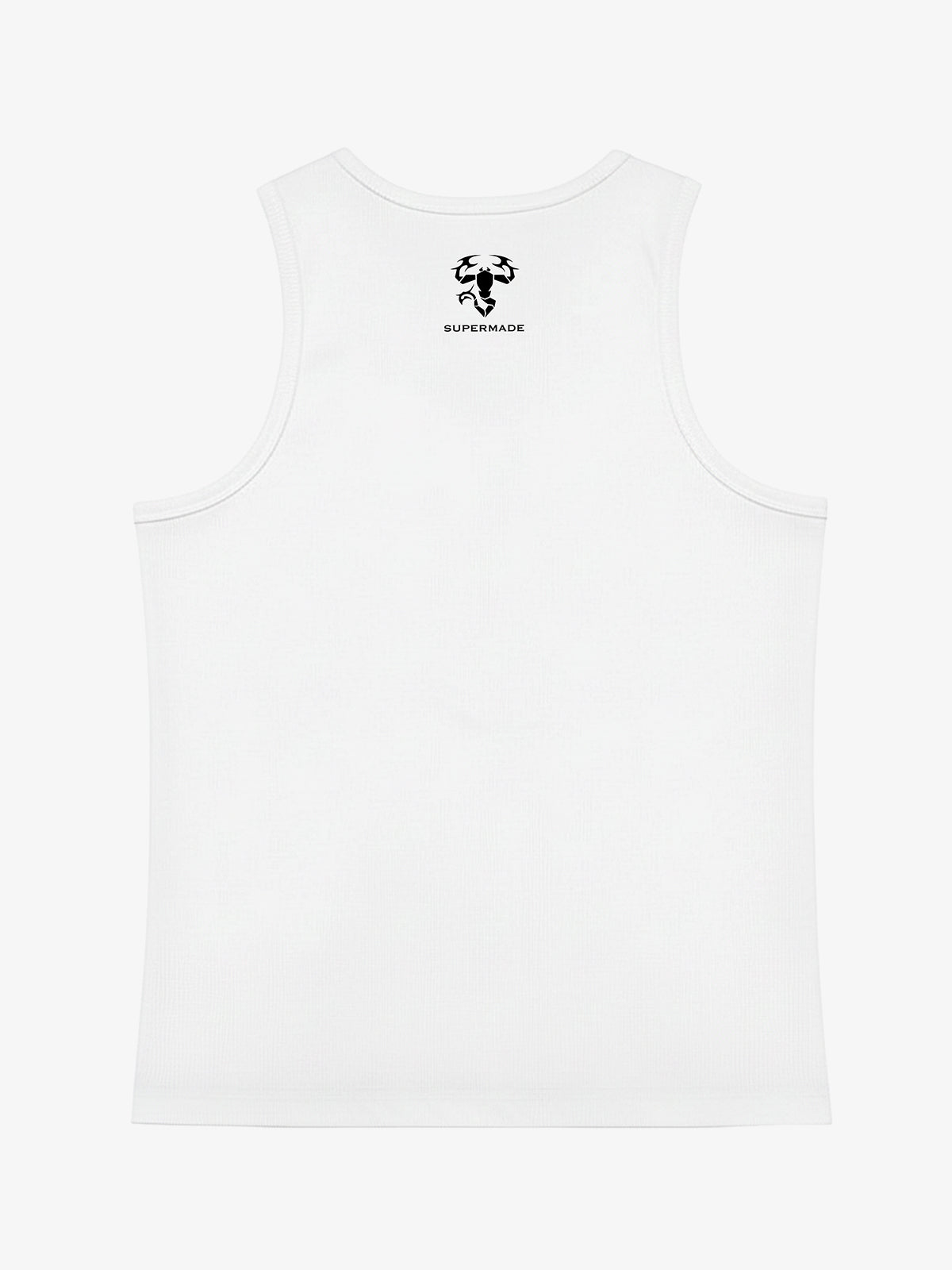 Cotton-blend black, white and gray vest with scorpion embroidered logo and deformed logo print 