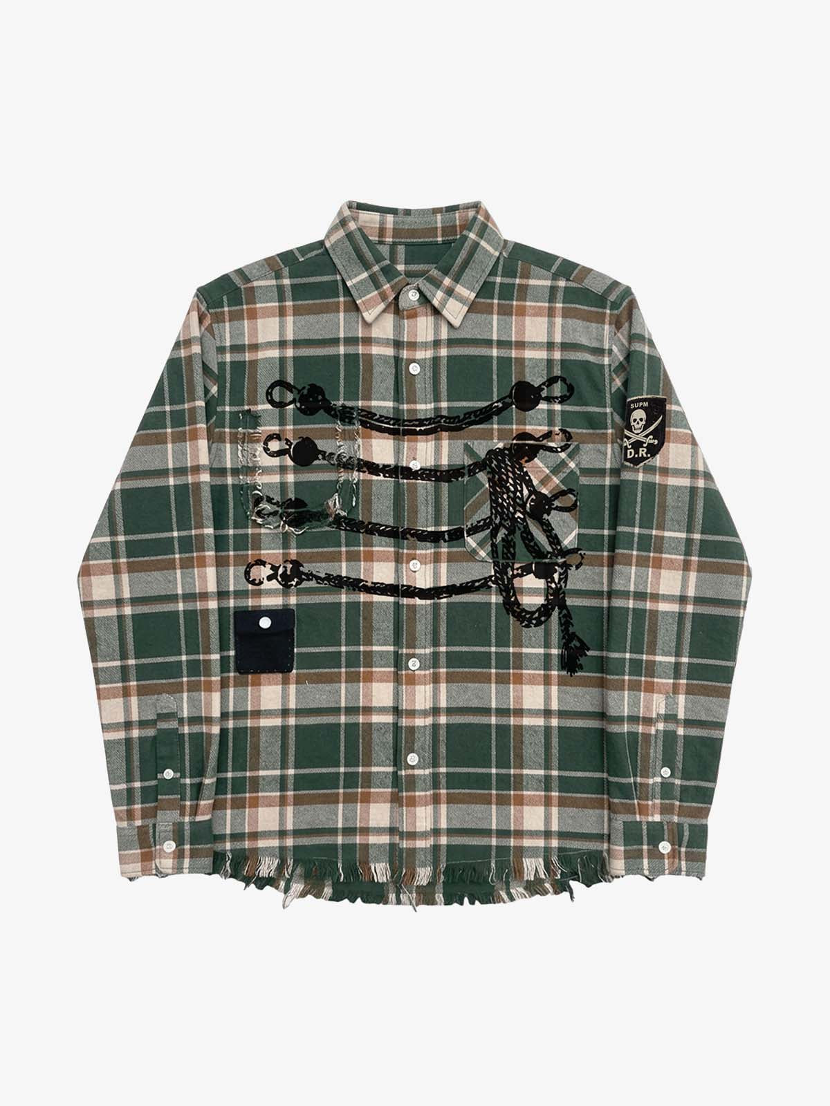 Napoleon Plaid Flannel Shirt; Green / S, Green / M, Green / L, Green / XL, Green / 2XL