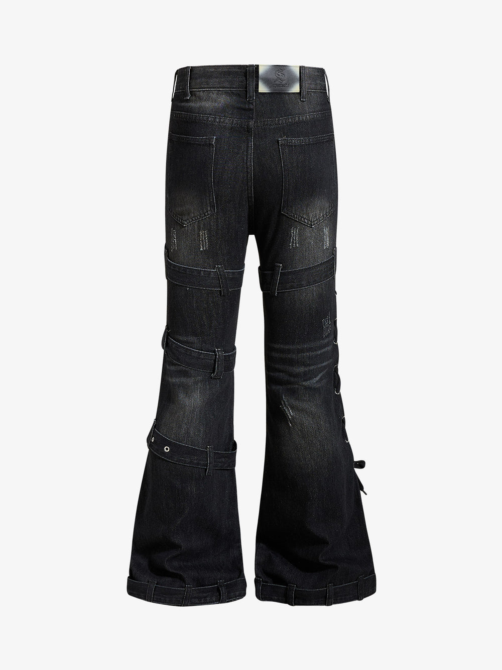 Multi-Strap Low Rise Bootcut Jeans