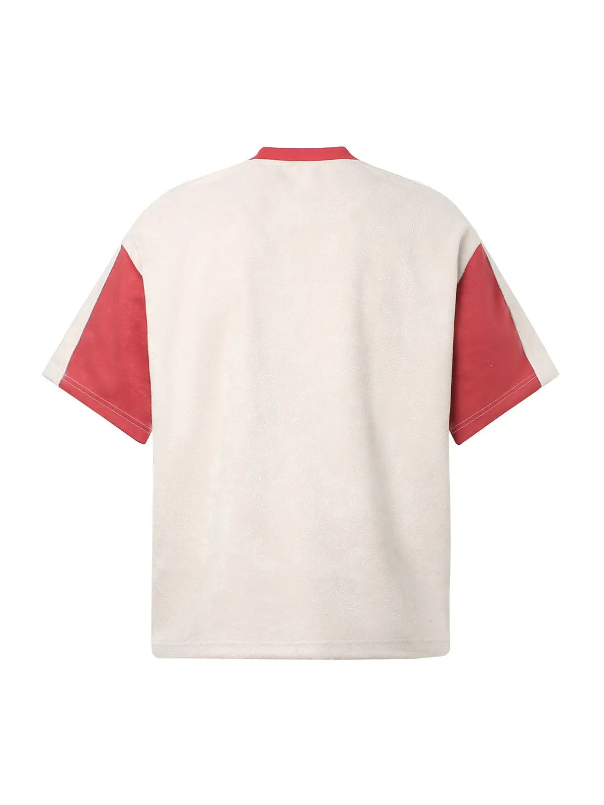 Jersey Deconstructed Contrast Color Stitching Print T-Shirt - 2407 