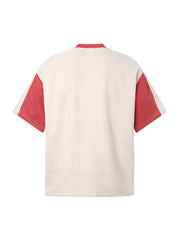 Jersey Deconstructed Contrast Color Stitching Print T-Shirt - 2407 