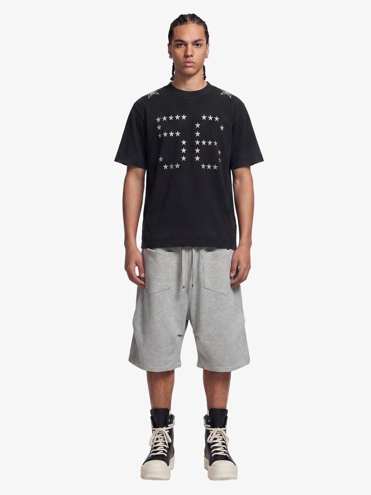 Side Pockets Drawstring Waist Casual Jorts 