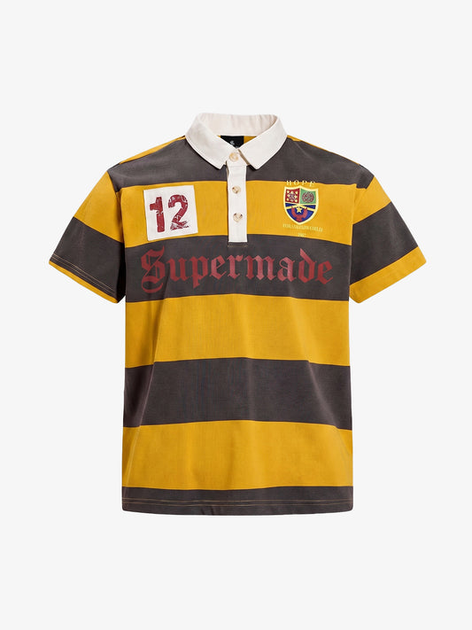 Vintage Striped Rugby Polo Shirt