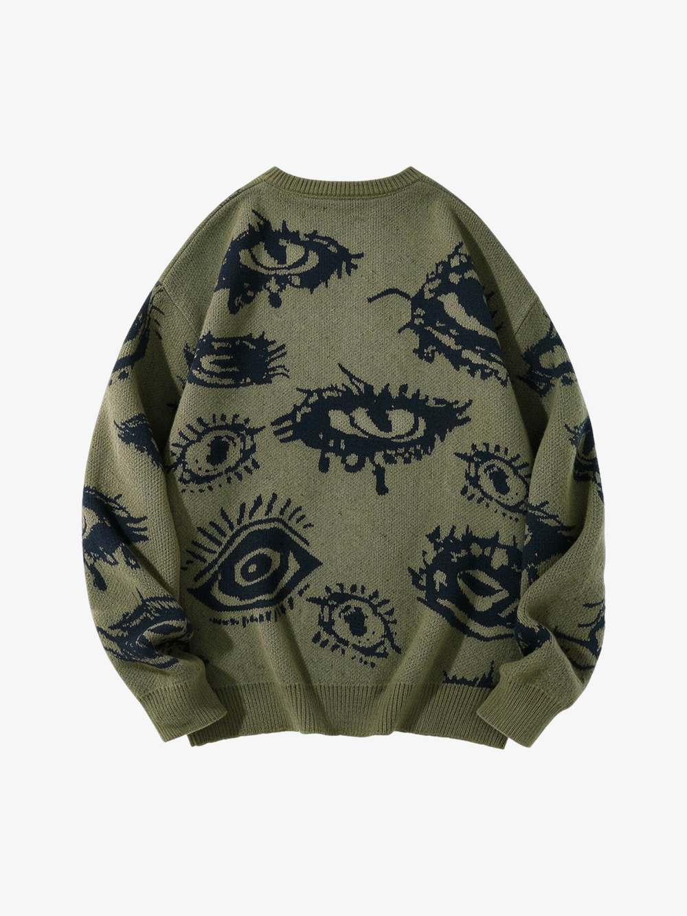 Pull-over en maille décontracté à motif œil graphique