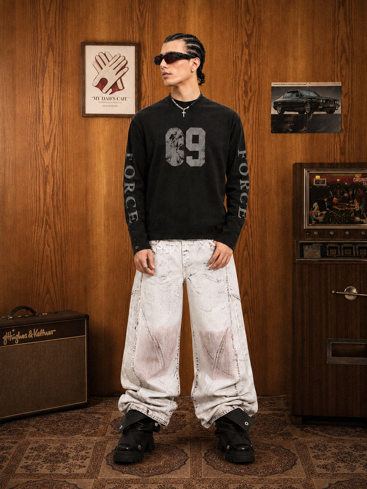 Distressed NO. 09 Long Sleeve T-Shirt 