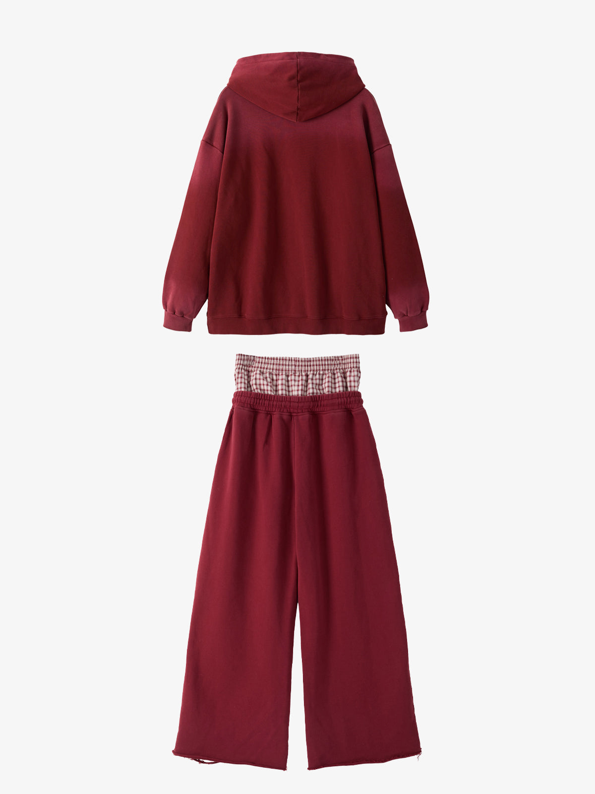 Supermade Vintage Distressed Print Patchwork Sweatshirt Set 