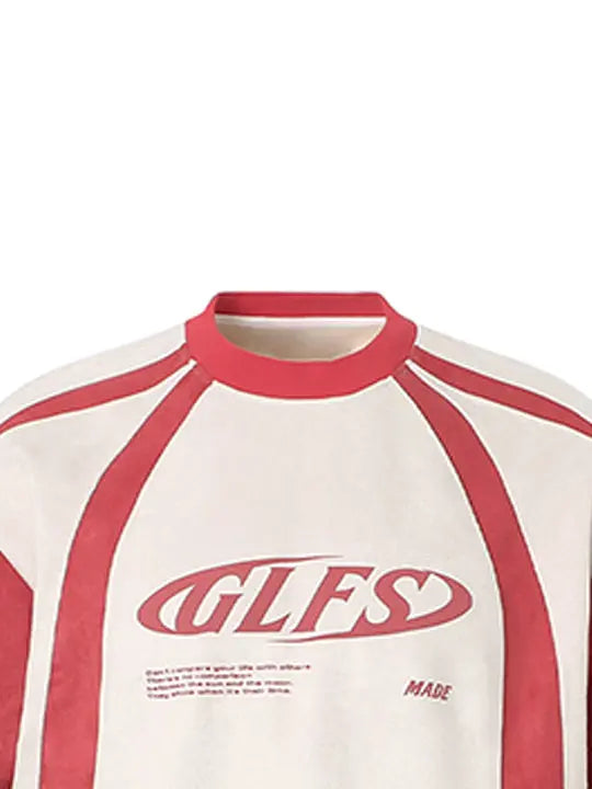 Jersey Deconstructed Contrast Color Stitching Print T-Shirt - 2407 