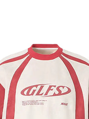Jersey Deconstructed Contrast Color Stitching Print T-Shirt - 2407 