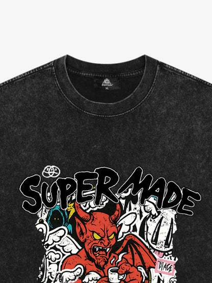 Street Devil Collage Pattern T-shirt 
