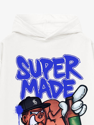 Original Contrast Color Letter Graphic Hoodie 