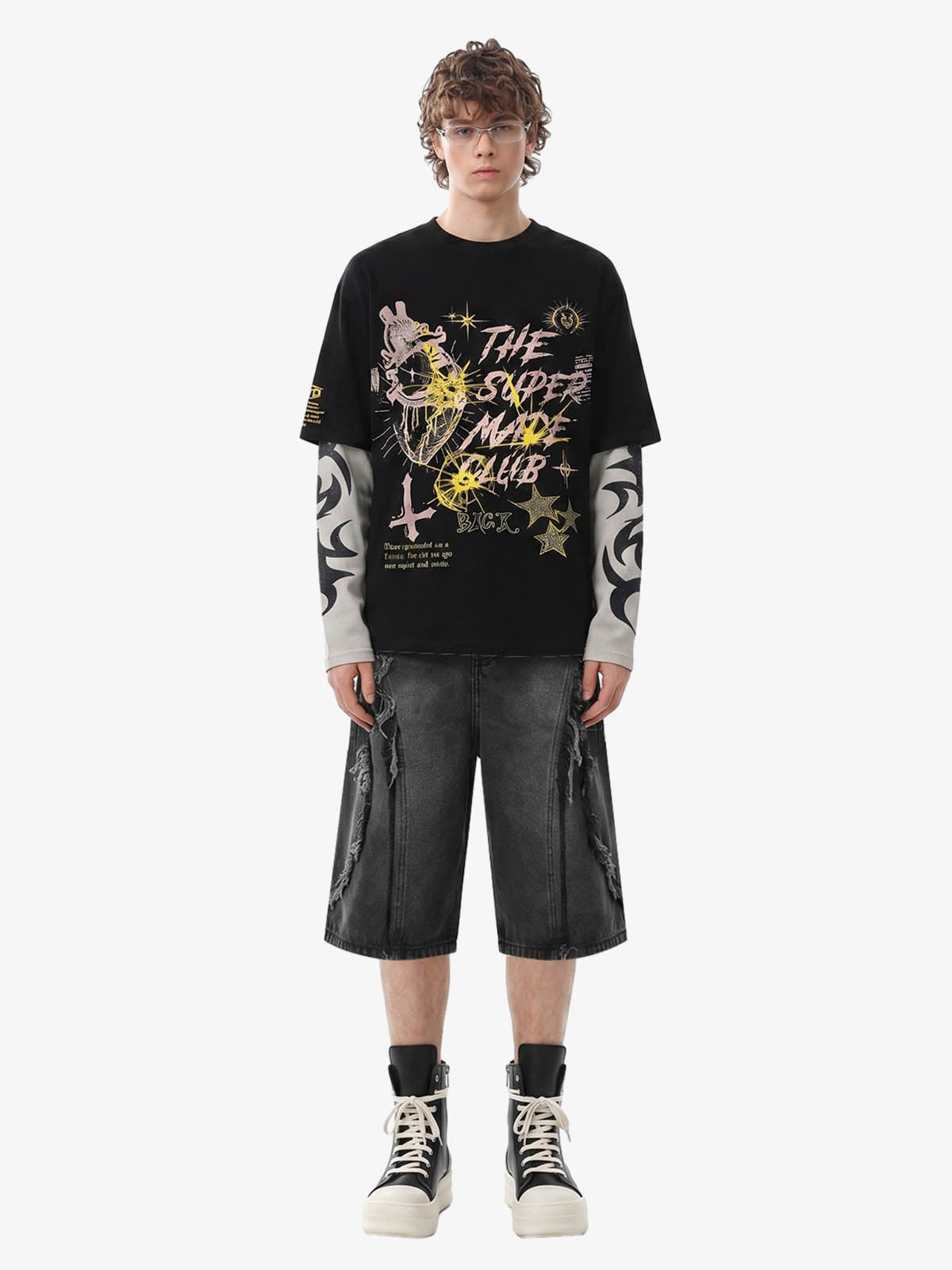 Shorts vaqueros desgastados High Street de Thesupermade - 2100