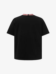 Street Plaid Tie Short Sleeve T-Shirt 