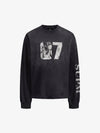 Distressed 07 Graphic Print Washed Long Sleeve T-Shirt 